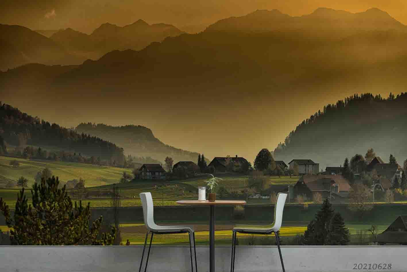 3D Green Mountain Forest Landscape Wall Mural Wallpaper LQH 93- Jess Art Decoration