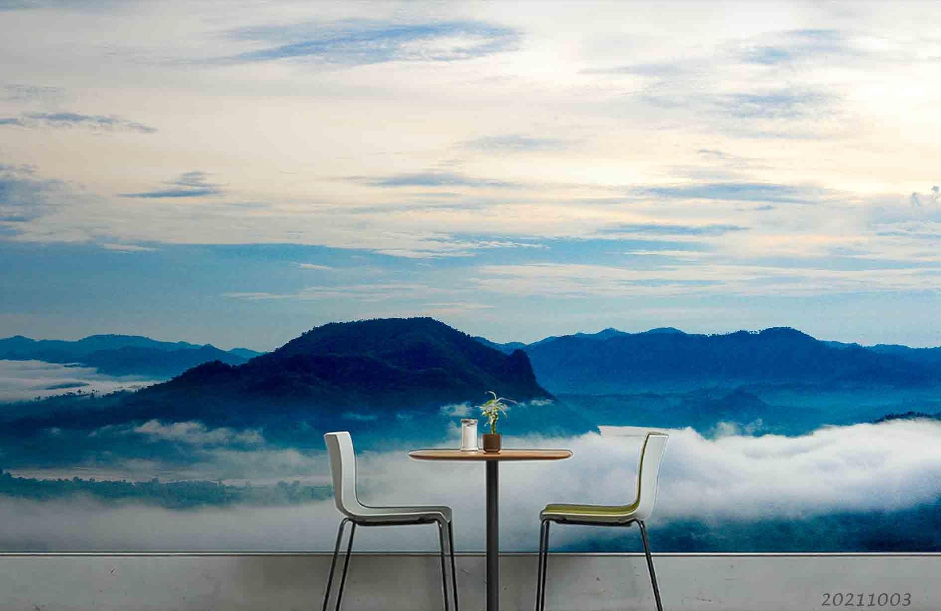 3D Sky Mountain Sea Landscape Wall Mural Wallpaper LQH 434- Jess Art Decoration