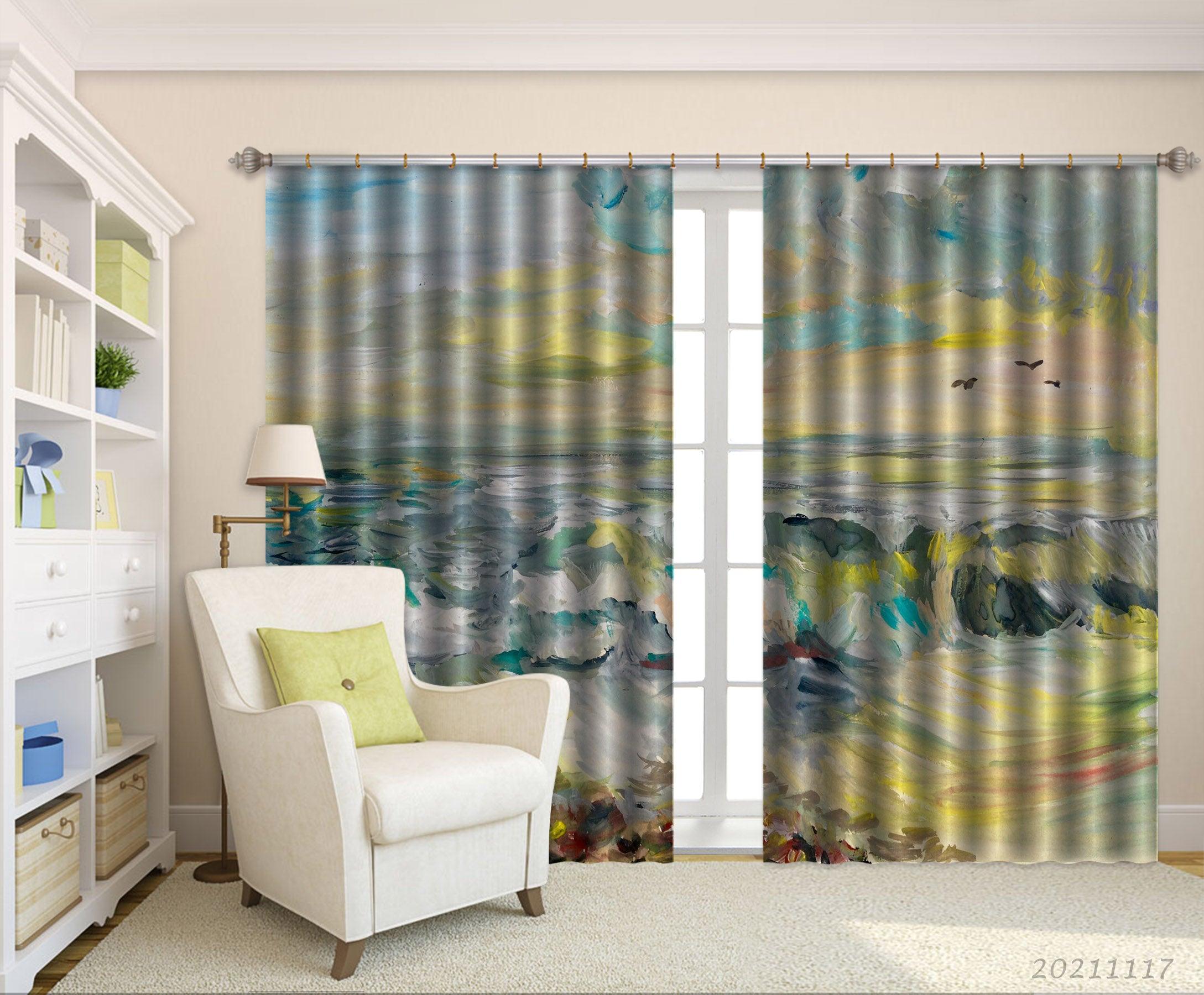 3D Landscape Oil Painting Curtains and Drapes LQH 13- Jess Art Decoration