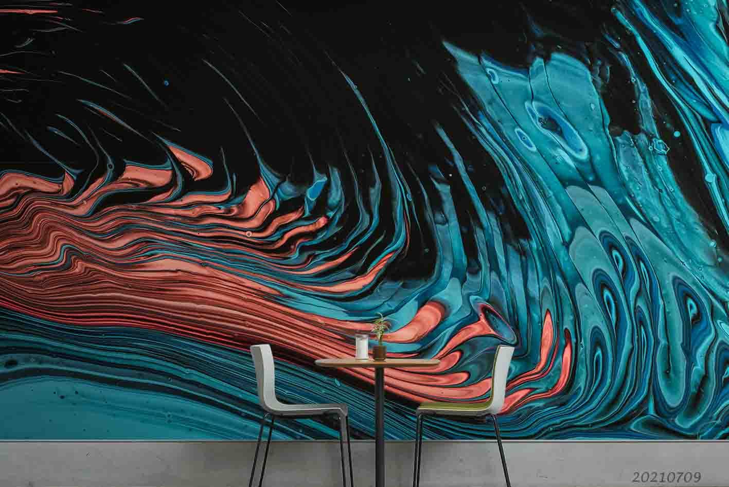 3D Colorful Liquid Texture Wall Mural Wallpaper SWW4205- Jess Art Decoration