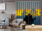 3D Woods Golden Sunbeam Misty Curtains and Drapes GD 2210- Jess Art Decoration