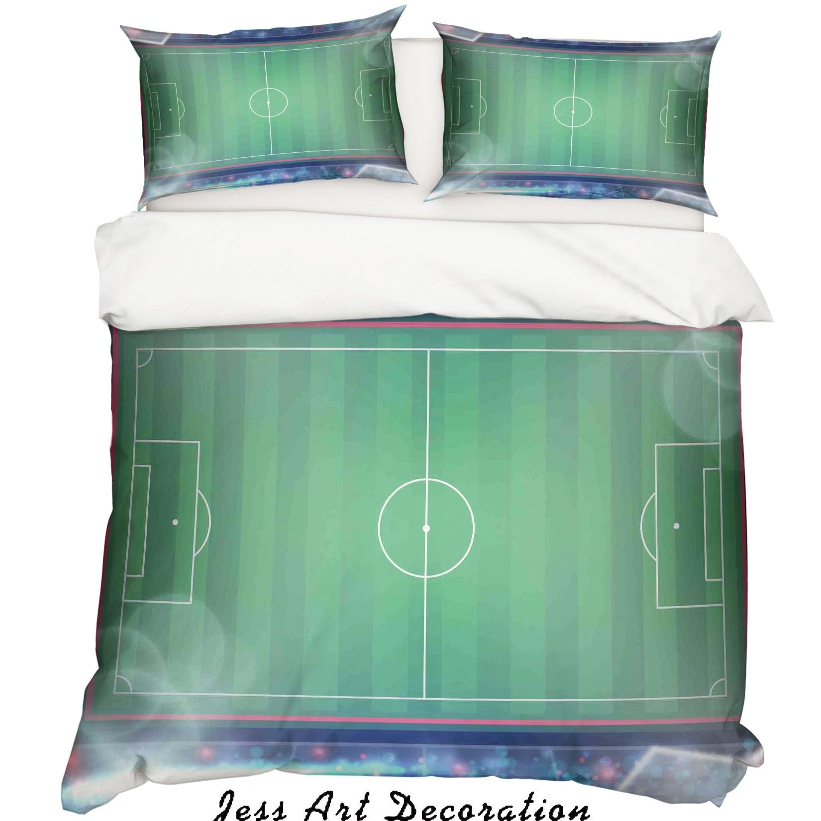 3D Football Field Quilt Cover Set Bedding Set Pillowcases 77- Jess Art Decoration