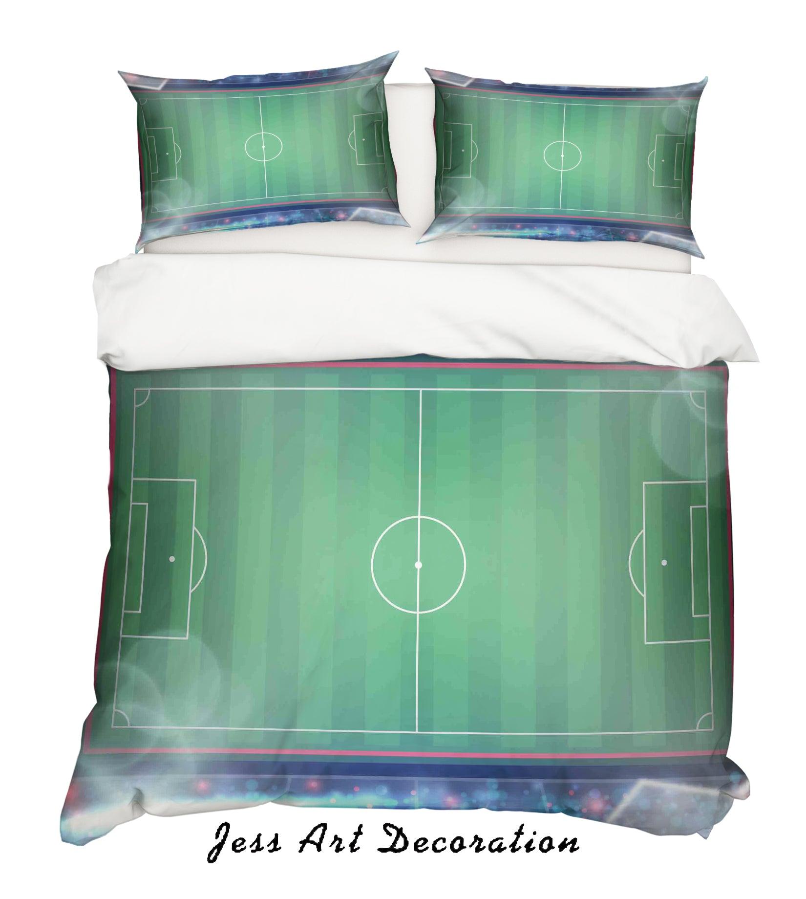 3D Football Field Quilt Cover Set Bedding Set Pillowcases 77- Jess Art Decoration