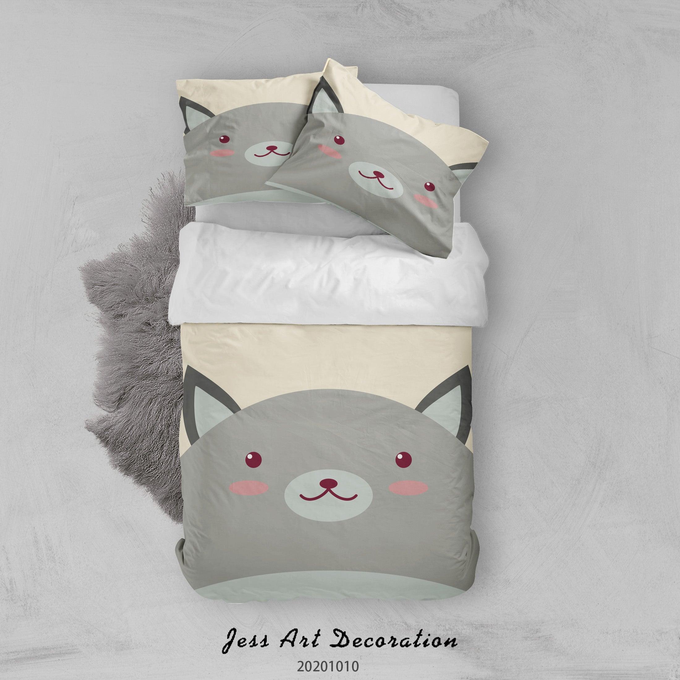 3D Cartoon Cute Animal Dog Quilt Cover Set Bedding Set Duvet Cover Pillowcases WJ 9550- Jess Art Decoration