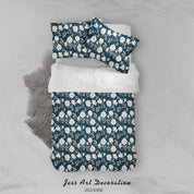 3D Hand Drawn Blue Floral Quilt Cover Set Bedding Set Duvet Cover Pillowcases 295- Jess Art Decoration