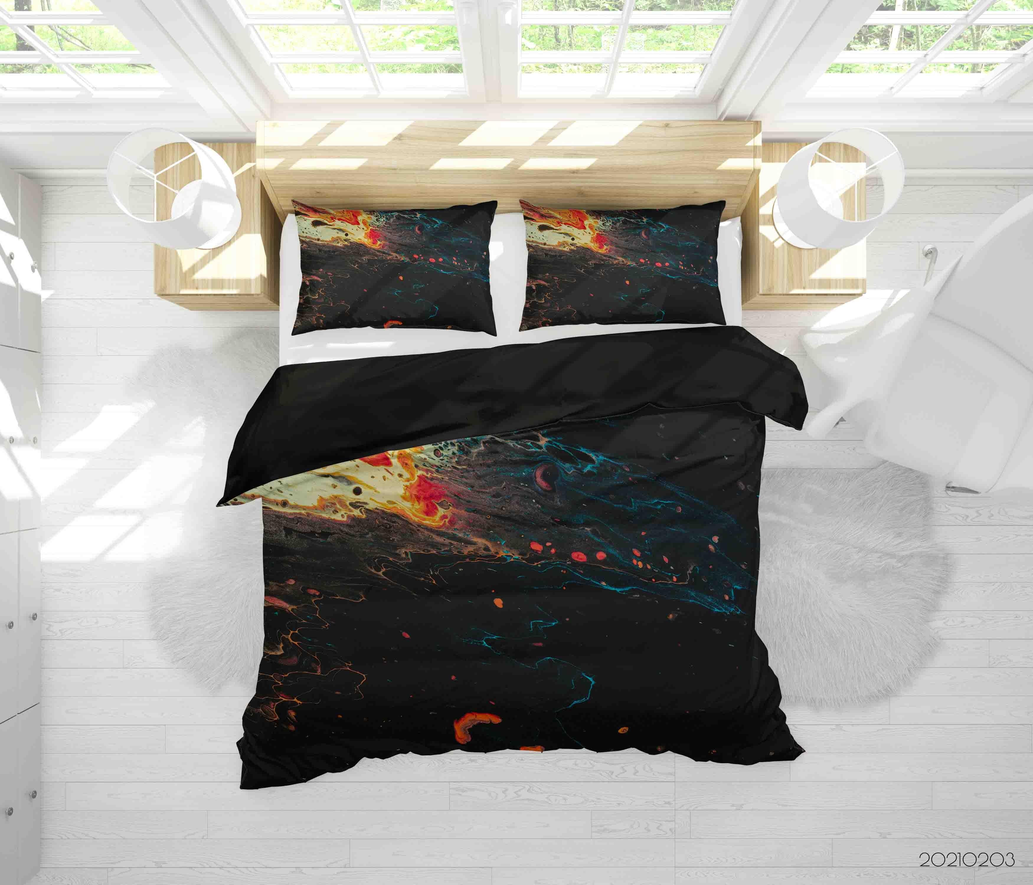 3D Abstract Black Marble Texture Quilt Cover Set Bedding Set Duvet Cover Pillowcases 30- Jess Art Decoration