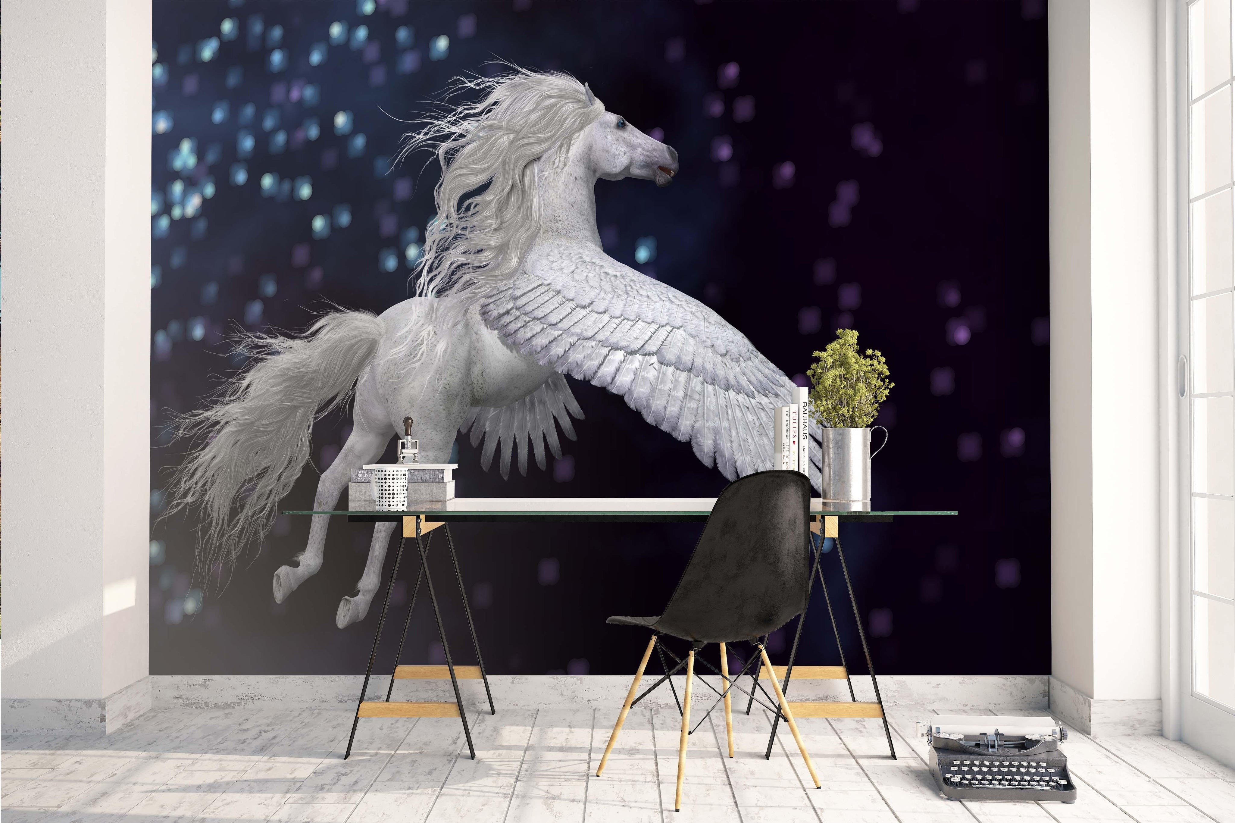 3D Blue Sky Flying Horse Wall Mural Wallpaper 58- Jess Art Decoration