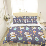 3D Cartoon Space Astronaut Quilt Cover Set Bedding Set Pillowcases 110- Jess Art Decoration