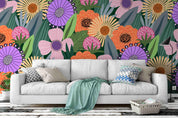 3D Cartoon Flowers Leaves Wall Mural Wallpaper 51- Jess Art Decoration