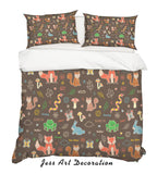 3D Cartoon Animal Brown Quilt Cover Set Bedding Set Pillowcases 6- Jess Art Decoration