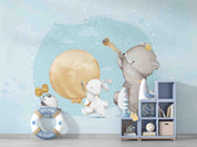 3D  Animal Cute Watercolor  Parade Wall Mural Wallpaper SWW560- Jess Art Decoration