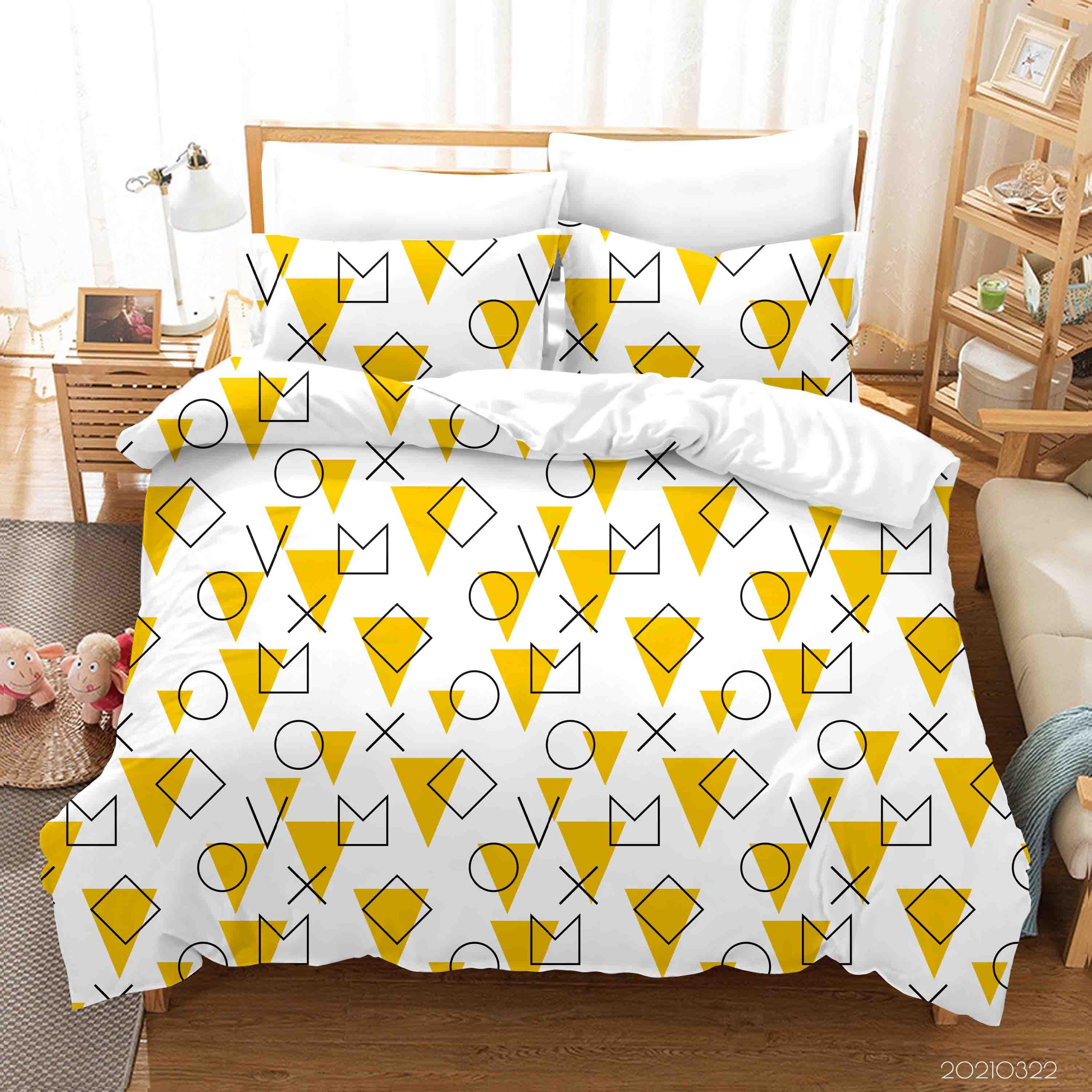 3D Abstract Geometric Pattern Quilt Cover Set Bedding Set Duvet Cover Pillowcases 114- Jess Art Decoration