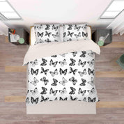 3D Black White Butterfly Quilt Cover Set Bedding Set Pillowcases 38- Jess Art Decoration
