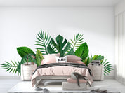 3D Tropical Green Leaf Wall Mural Wallpaper GD 665- Jess Art Decoration