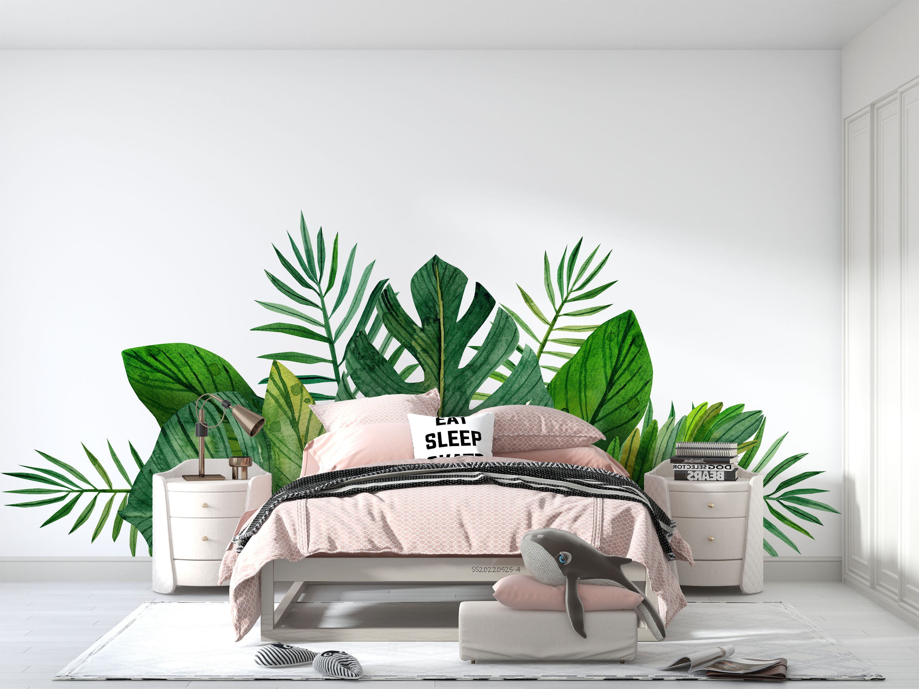 3D Tropical Green Leaf Wall Mural Wallpaper GD 665- Jess Art Decoration