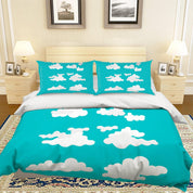3D Blue Clouds Quilt Cover Set Bedding Set Pillowcases 59- Jess Art Decoration