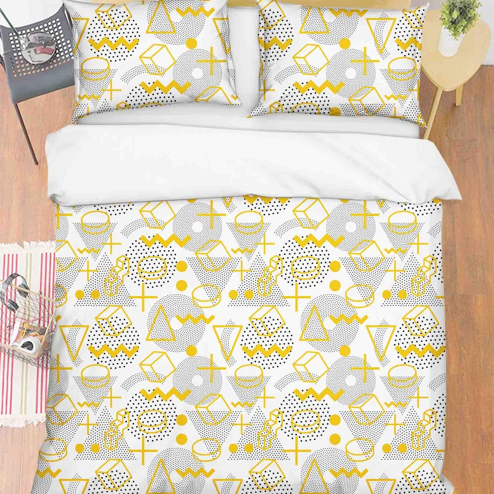3D Abstract Geometric Pattern Quilt Cover Set Bedding Set Duvet Cover Pillowcases 26 LQH- Jess Art Decoration