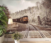 3D Snow Forest Railroad Track Train Wall Mural Wallpaper LQH 46- Jess Art Decoration
