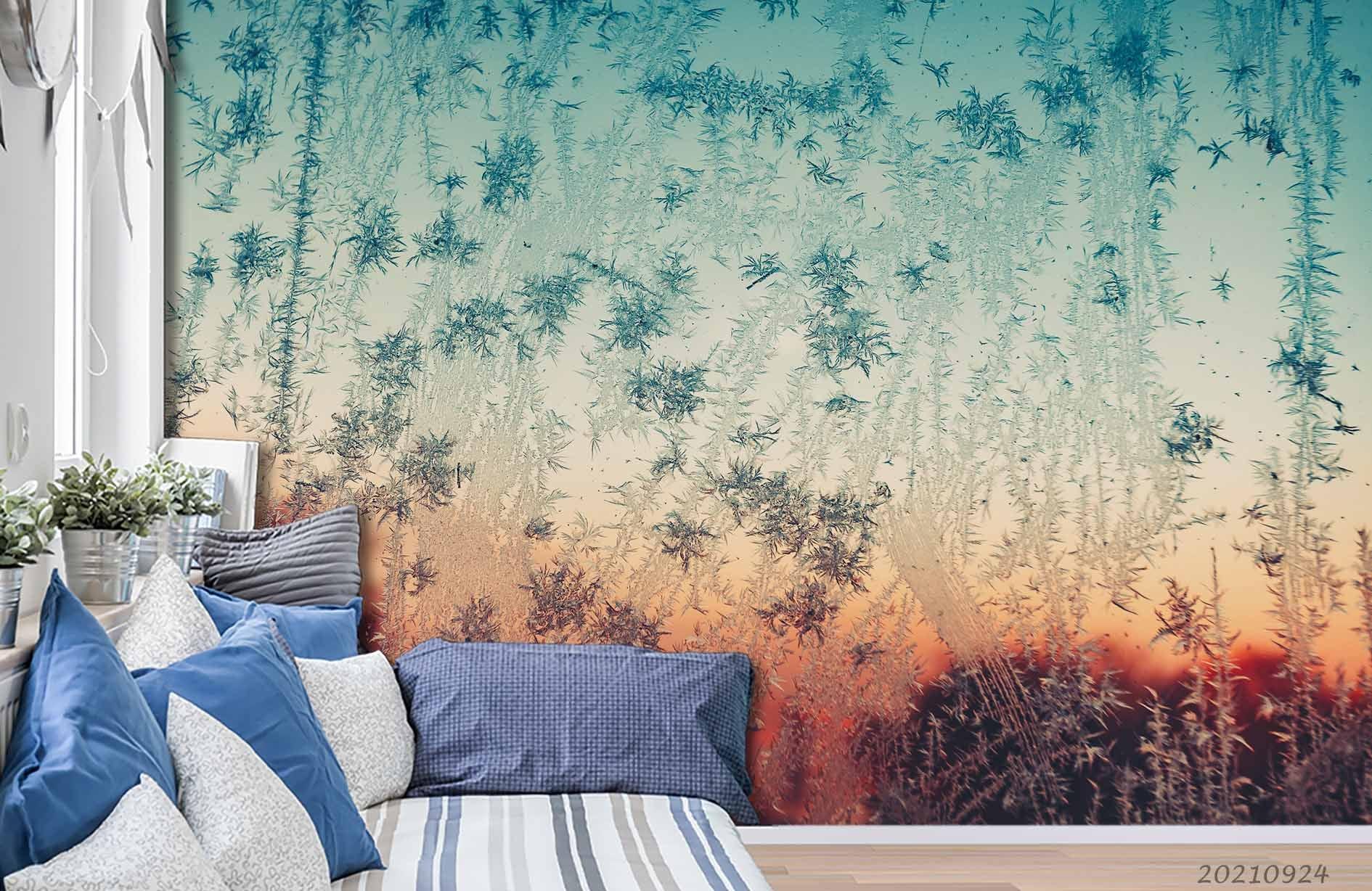 3D Ice Frost Texture Wall Mural Wallpaper LQH 659- Jess Art Decoration