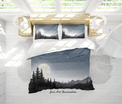 3D Starry Moon Forest Quilt Cover Set Bedding Set Duvet Cover Pillowcases 171- Jess Art Decoration