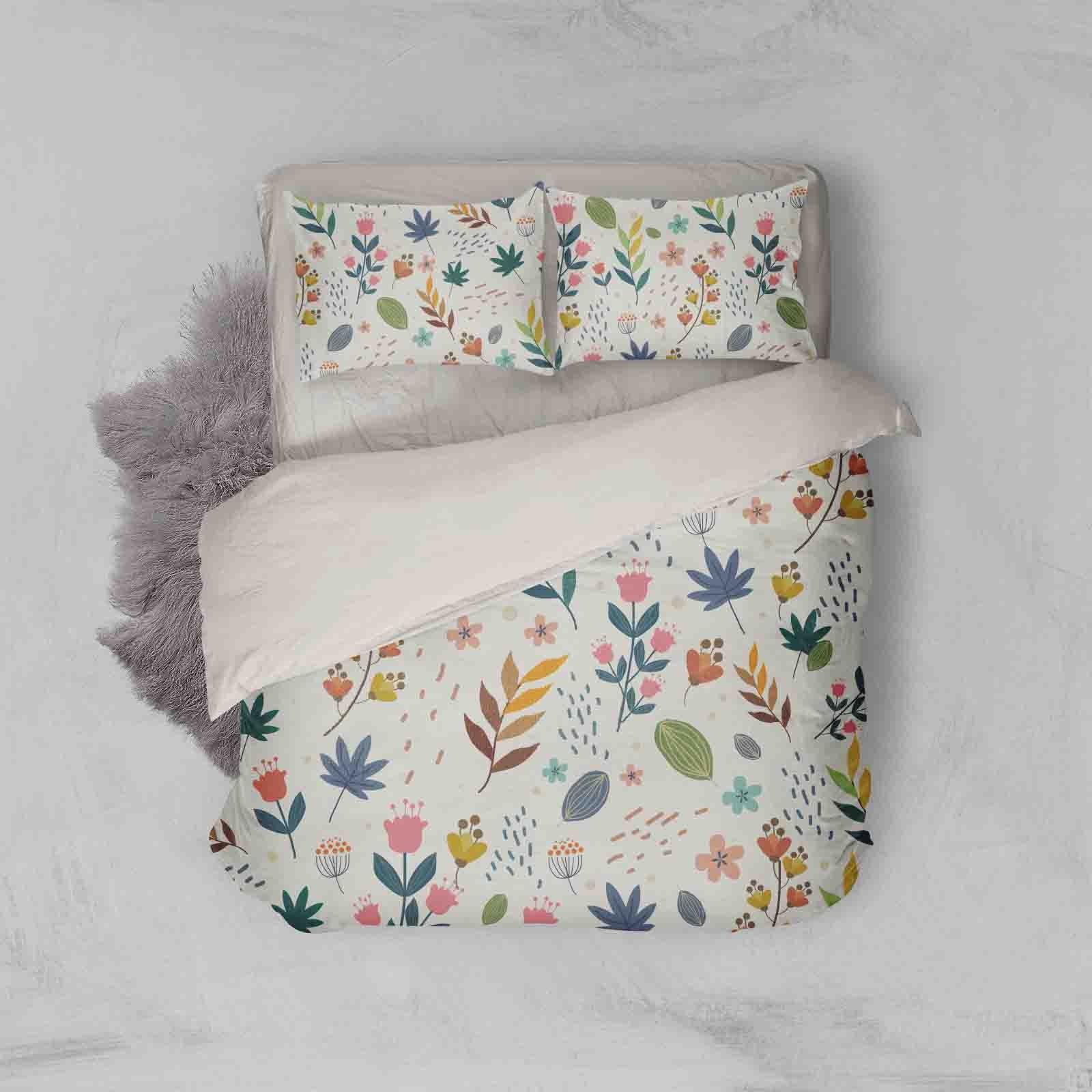 3D White Floral Leaves Branch Quilt Cover Set Bedding Set Pillowcases 10- Jess Art Decoration