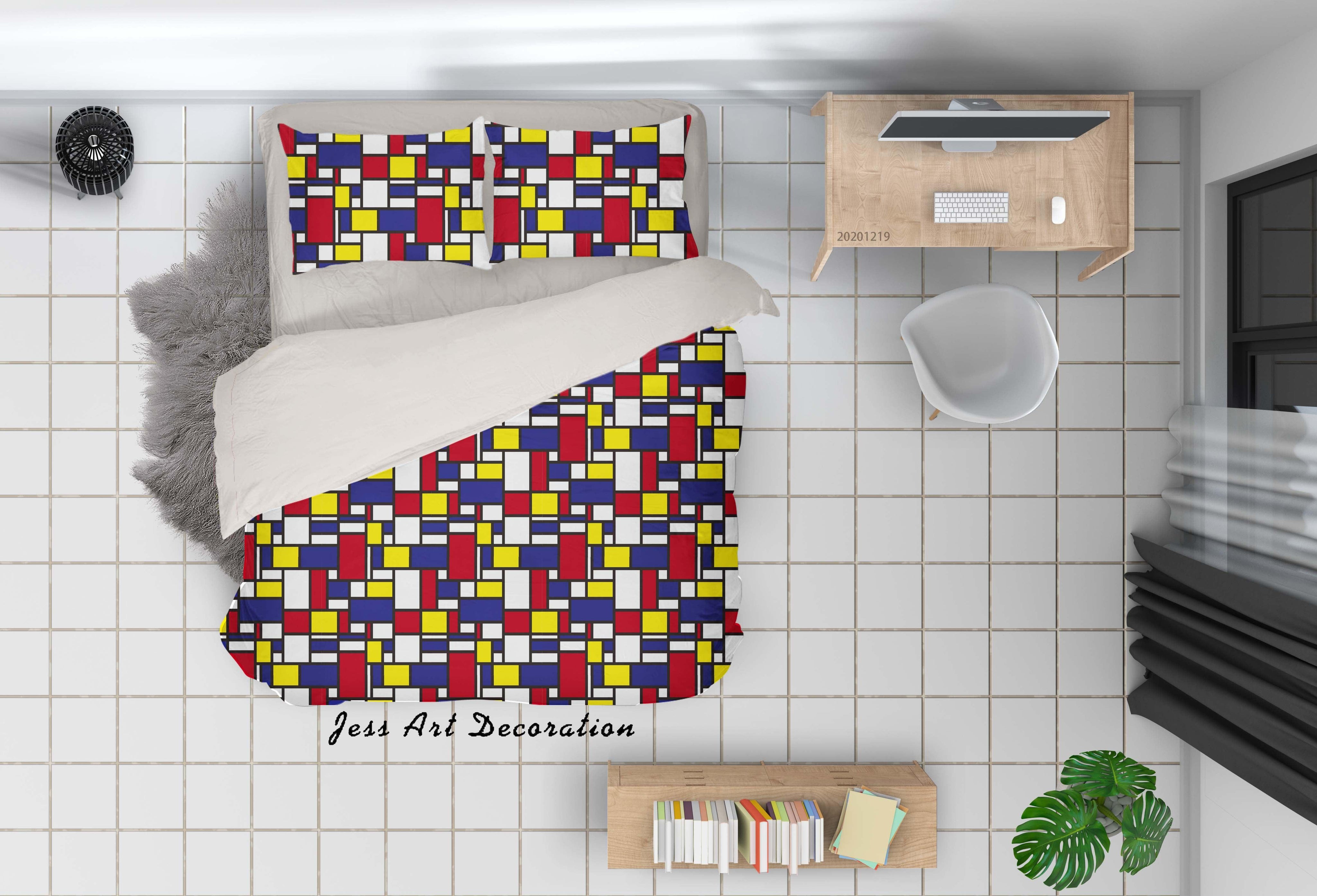 3D Abstract Color Geometry Quilt Cover Set Bedding Set Duvet Cover Pillowcases 12- Jess Art Decoration