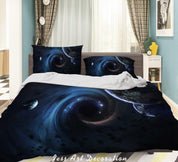 3D Abstract Space Planet Quilt Cover Set Bedding Set Duvet Cover Pillowcases 88- Jess Art Decoration