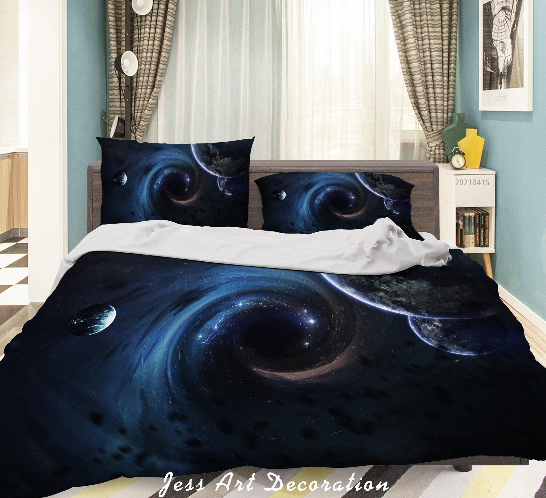 3D Abstract Space Planet Quilt Cover Set Bedding Set Duvet Cover Pillowcases 88- Jess Art Decoration