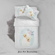 3D White Owl Floral Quilt Cover Set Bedding Set Duvet Cover Pillowcases SF76- Jess Art Decoration