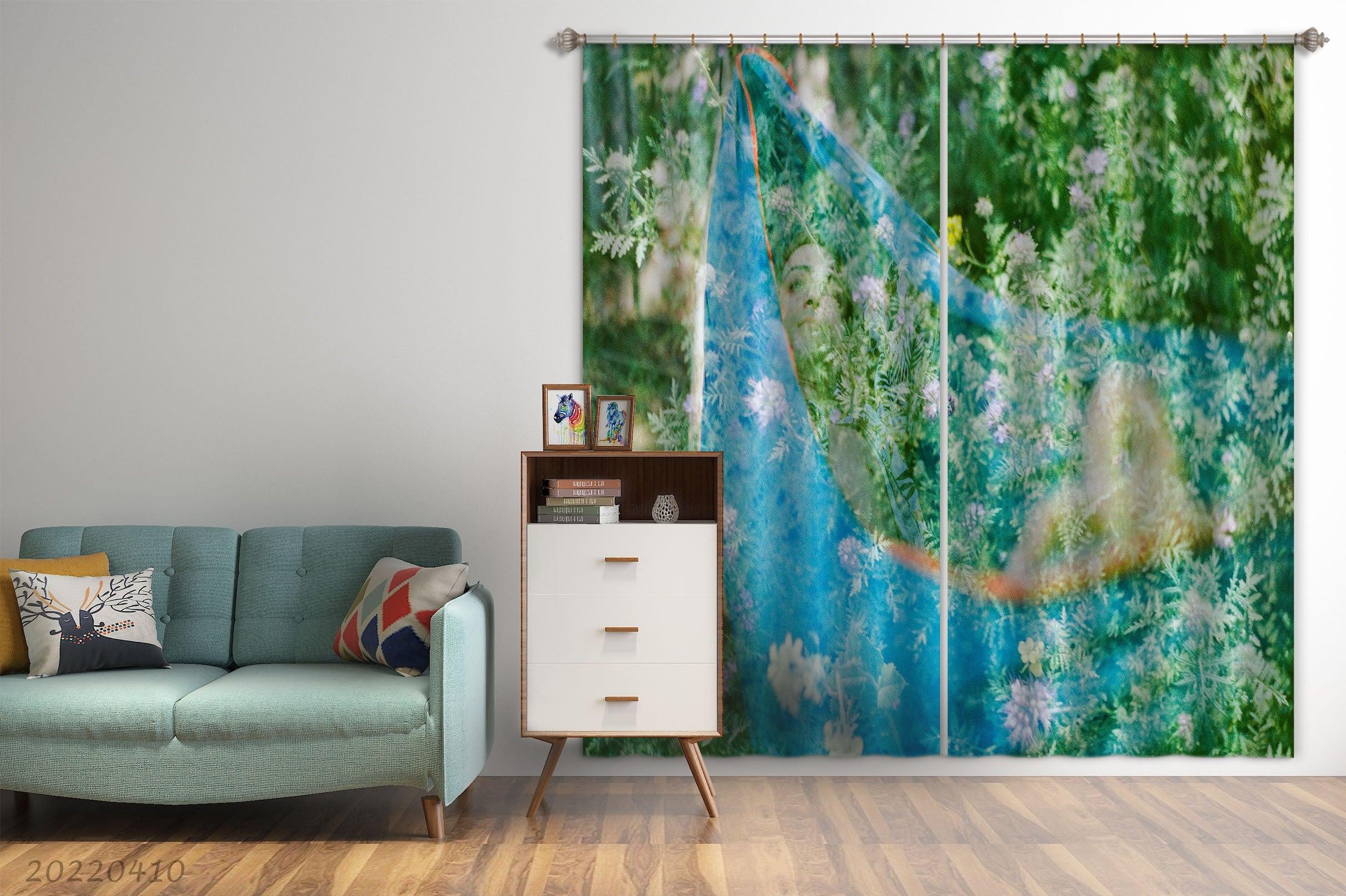 3D Plant Leaf Hammock Woman Curtains and Drapes GD 3962- Jess Art Decoration