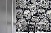 3D Floral Skull Wall Mural Wallpaper 31- Jess Art Decoration