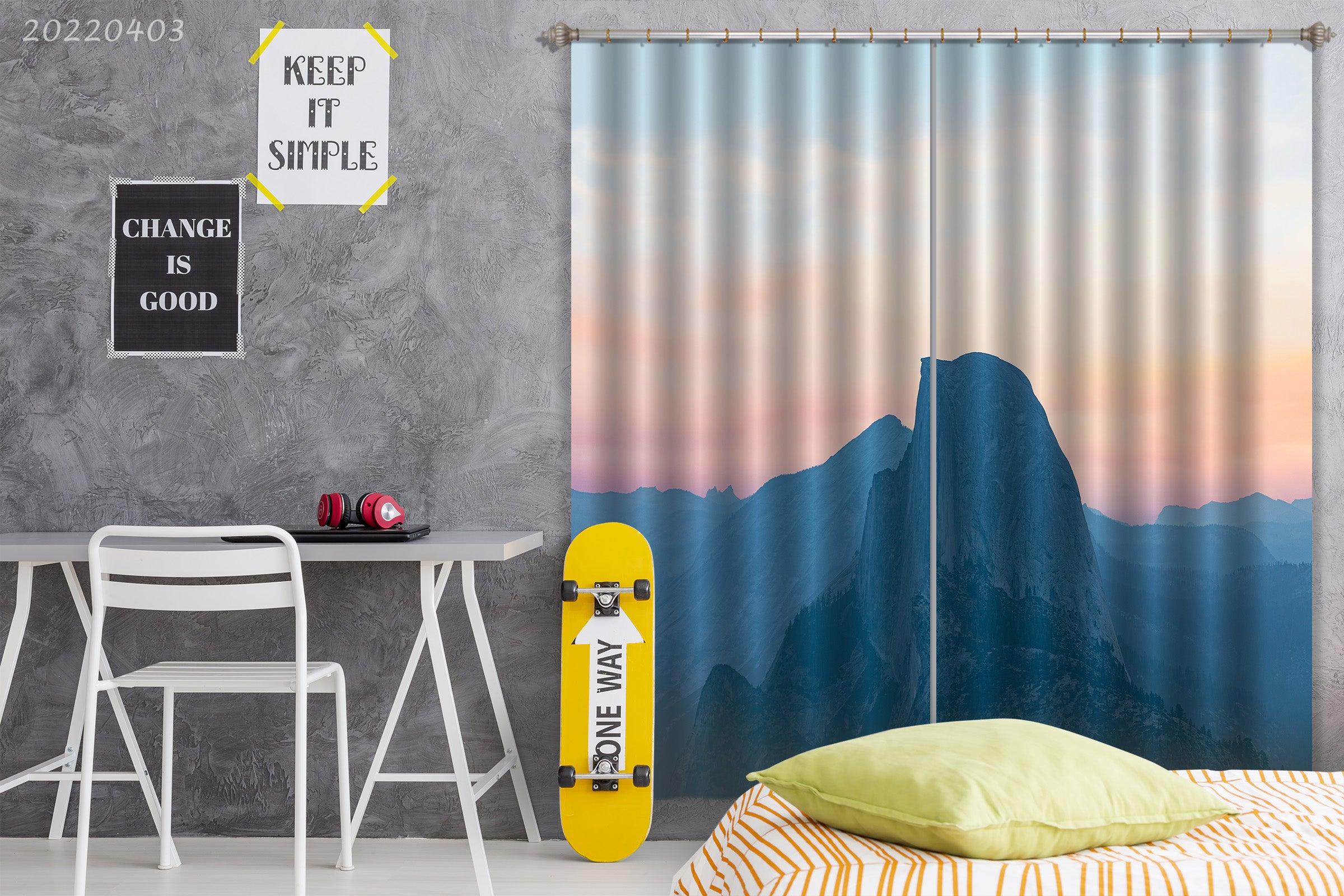 3D Landscape Mountain Peak Sunset Curtains and Drapes GD 3339- Jess Art Decoration