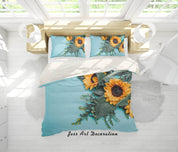 3D Yellow Daisy Floral Quilt Cover Set Bedding Set Pillowcases 83- Jess Art Decoration