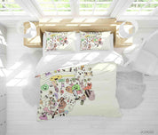 3D Color Monster Doodle Quilt Cover Set Bedding Set Duvet Cover Pillowcases 3- Jess Art Decoration