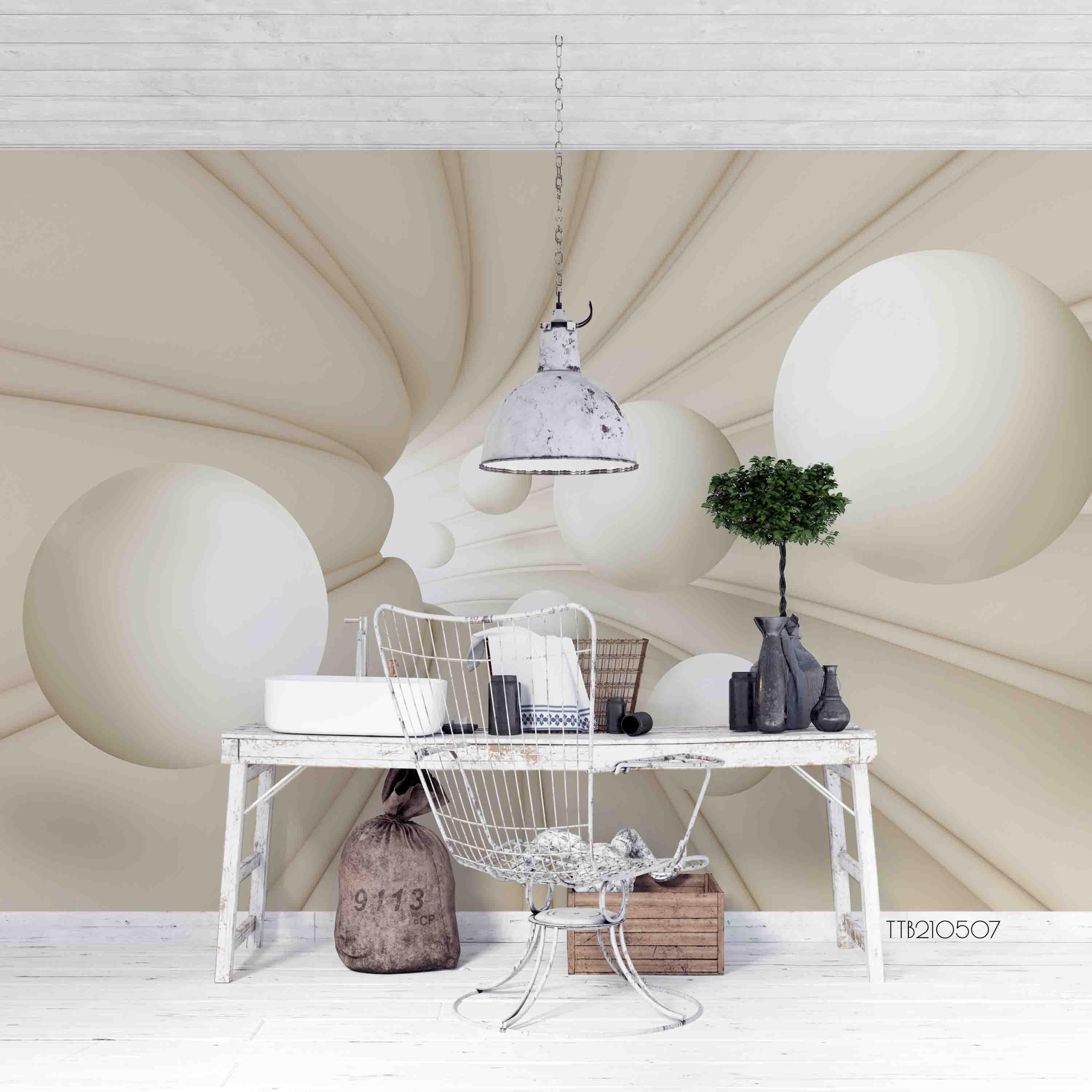 3D White Geometry Wall Mural Wallpaper LQH 73- Jess Art Decoration