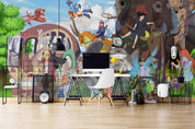 3D Colourful Cartoon Miyazaki Hayao Wall Mural Wallpaper WJ 2119- Jess Art Decoration