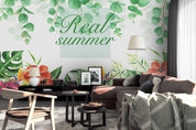 3D summer leaves wall mural wallpaper 45- Jess Art Decoration