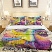 3D Graffiti Colorful Figure Quilt Cover Set Bedding Set Duvet Cover Pillowcases LXL- Jess Art Decoration