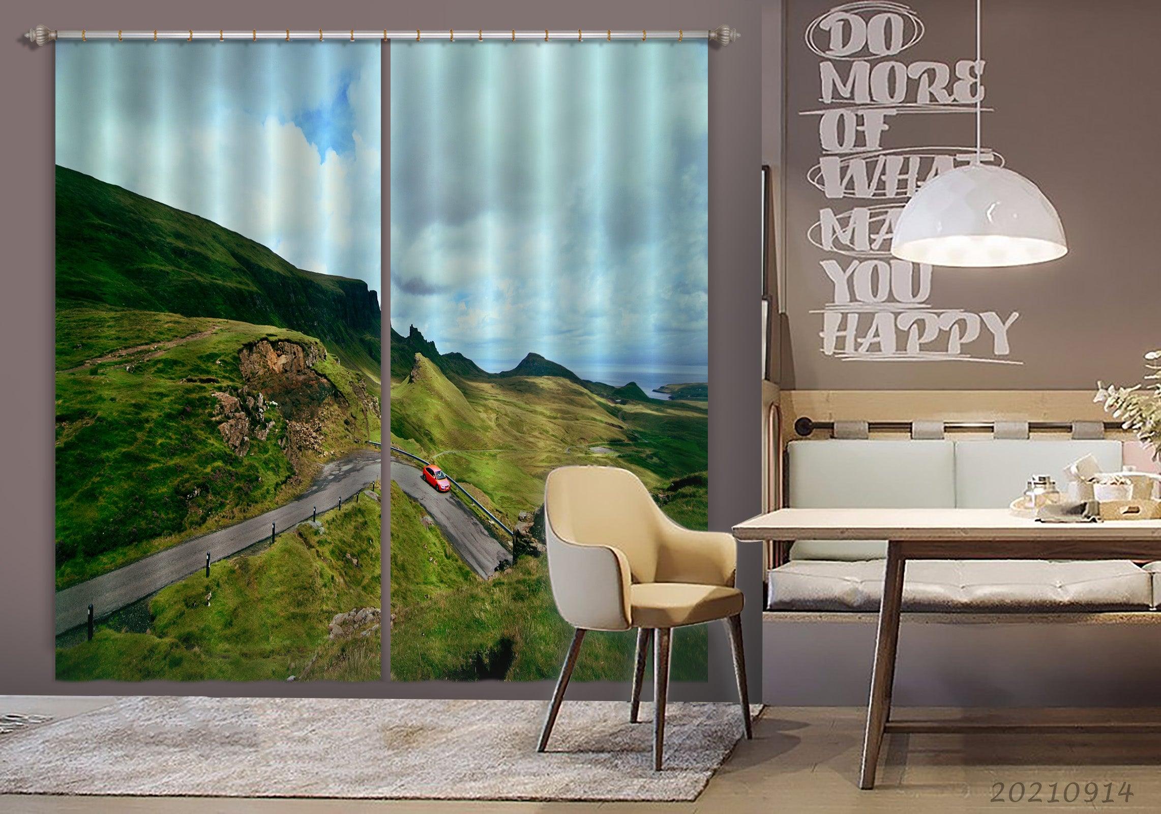 3D Mountain Sky Nature Landscape Curtains and Drapes LQH 248- Jess Art Decoration
