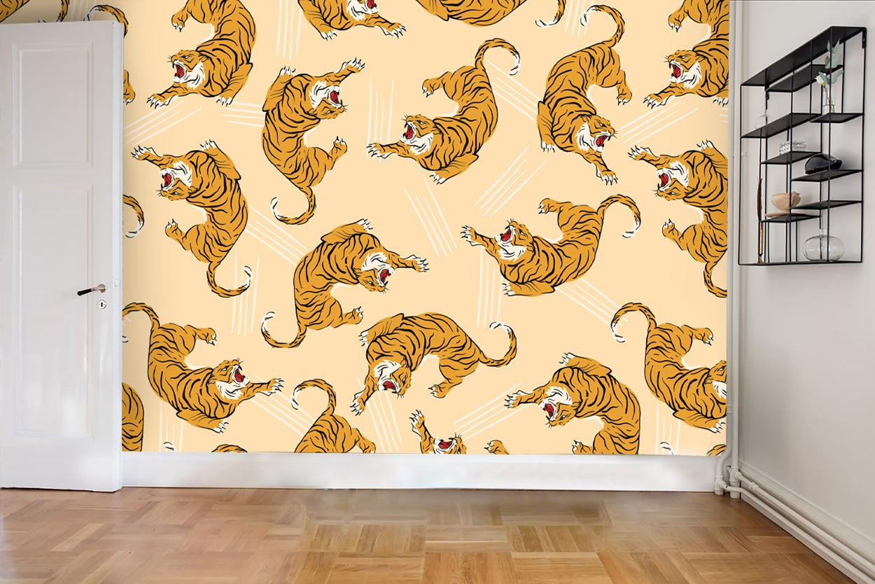 3D tiger wall mural wallpaper 88- Jess Art Decoration