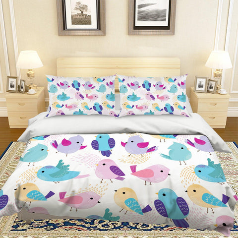 3D Cartoon Bird Quilt Cover Set Bedding Set Pillowcases 54- Jess Art Decoration