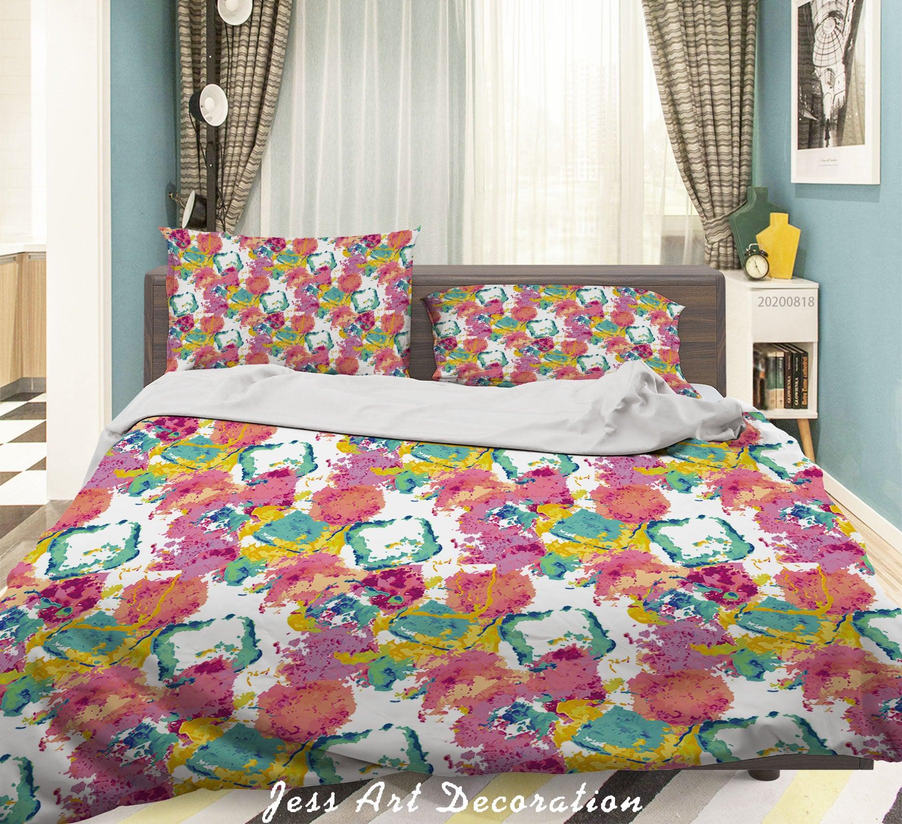3D Abstract Colorful Quilt Cover Set Bedding Set Duvet Cover Pillowcases LXL- Jess Art Decoration
