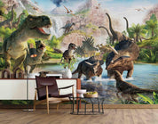 3D Jurassic Park Dinosaurs Wall Mural Wallpaper A242 LQH- Jess Art Decoration
