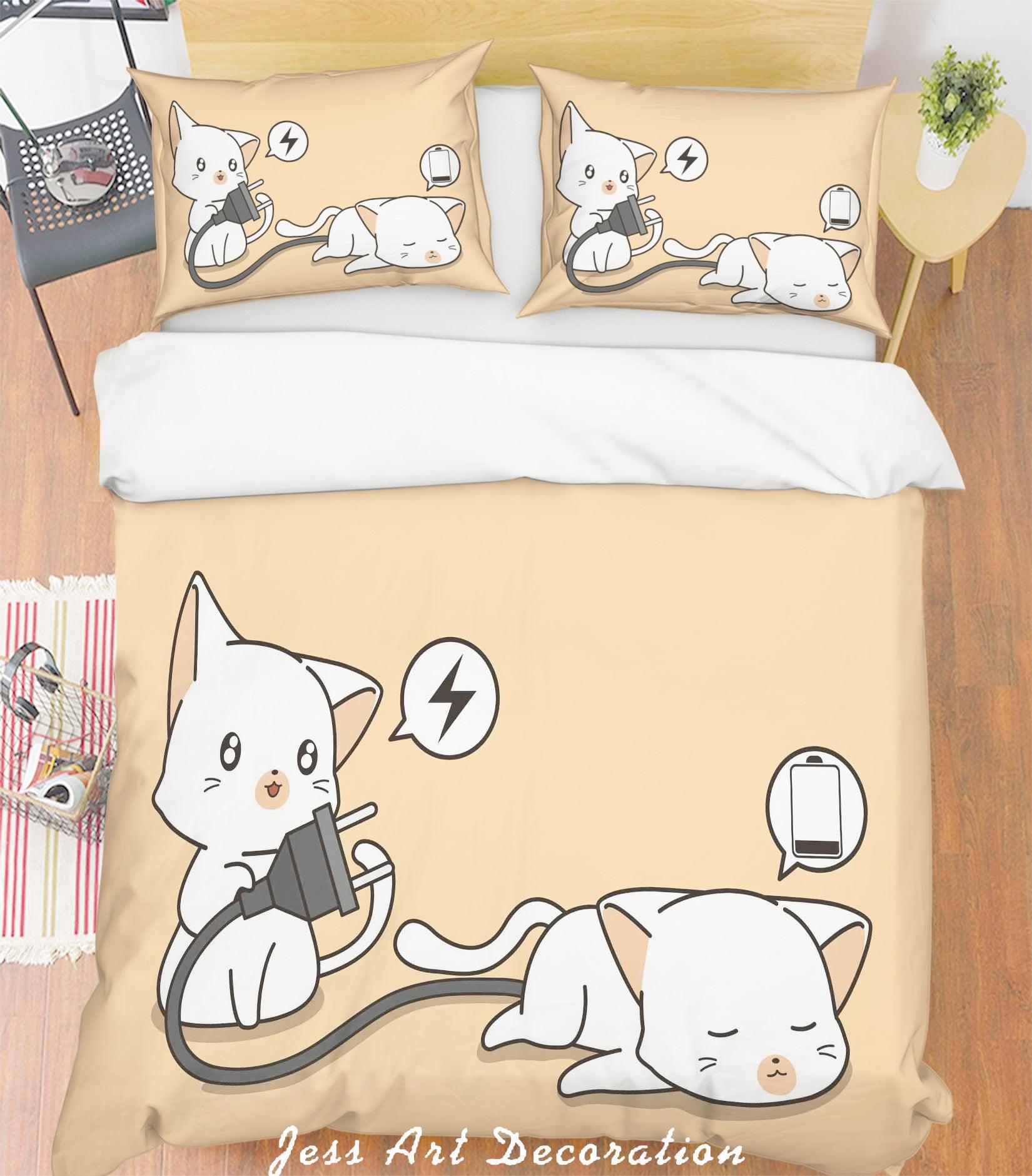3D Color Cartoon Kitten Quilt Cover Set Bedding Set Pillowcases  32- Jess Art Decoration
