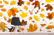 3D Embossed Autumn Maple Leaves Plant Wall Mural Wallpaper LXL- Jess Art Decoration