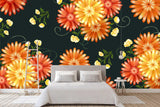 3D red flowers background wall mural wallpaper 44- Jess Art Decoration