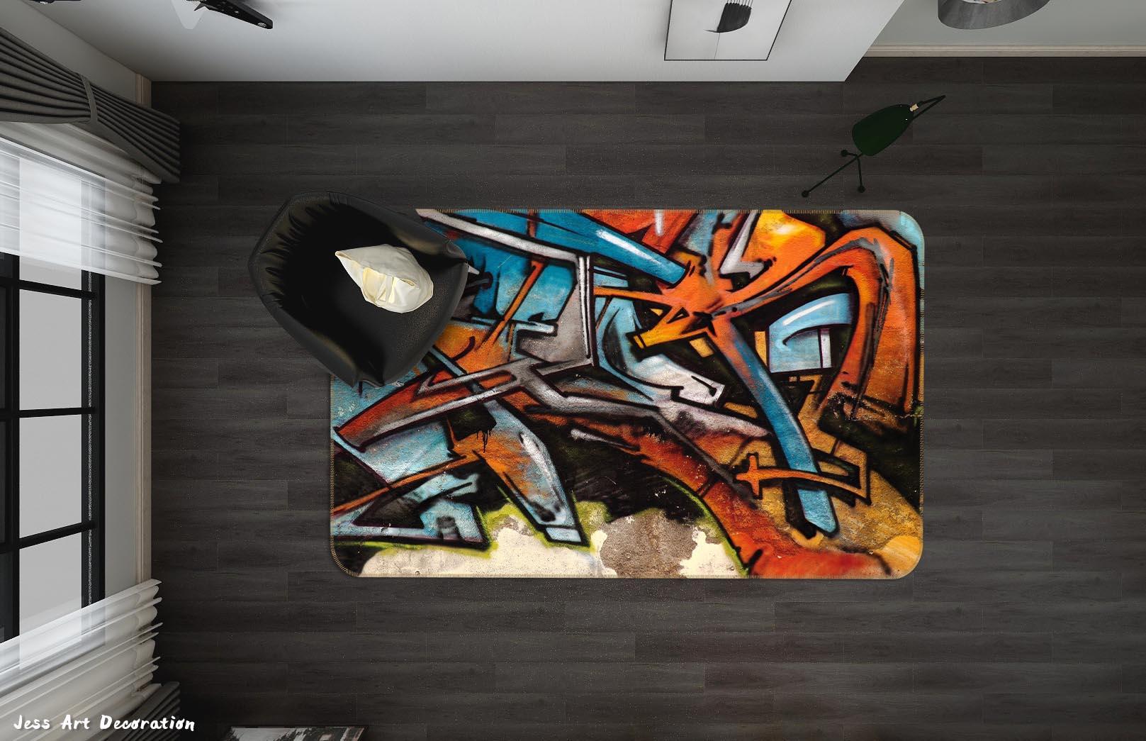 3D Abstract Art Graffiti Non-Slip Rug Mat A430 LQH- Jess Art Decoration