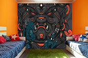 3D Black Monster Wall Mural Wallpaper B54- Jess Art Decoration