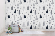 3D White Cartoon Trees Wall Mural Wallpaper SF31- Jess Art Decoration