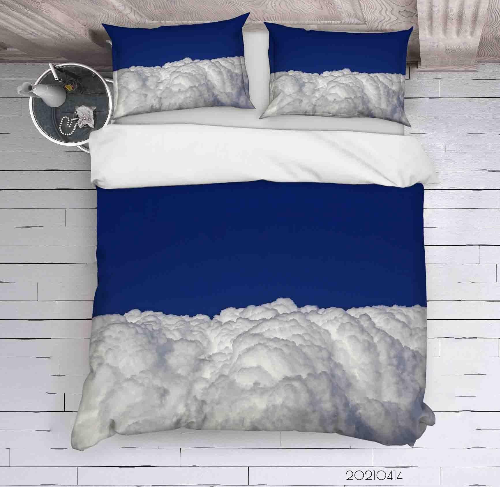 3D Watercolor Blue Sky Cloud Quilt Cover Set Bedding Set Duvet Cover Pillowcases 28- Jess Art Decoration